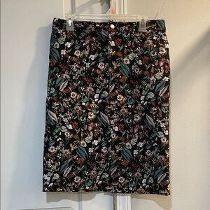 Christopher & Banks Multicolor Floral Pencil Skirt